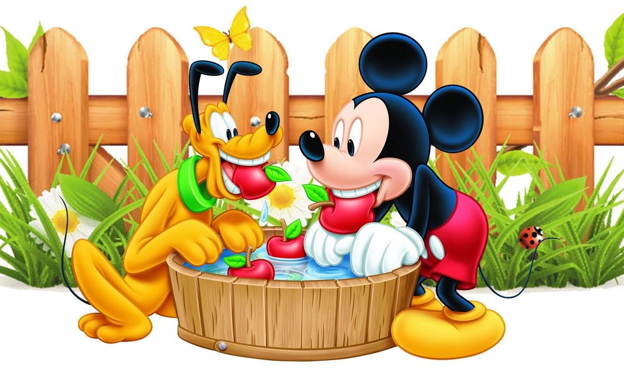 Chd Grapic Mickey Mouse And Friends Hd Wallpaper Multicolor - Bobbing For Apples Cartoon , HD Wallpaper & Backgrounds