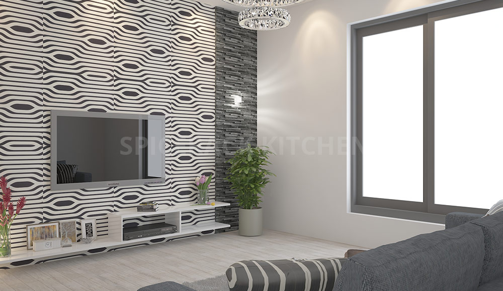 Wavy Wall Design Tv Unit - Living Room , HD Wallpaper & Backgrounds