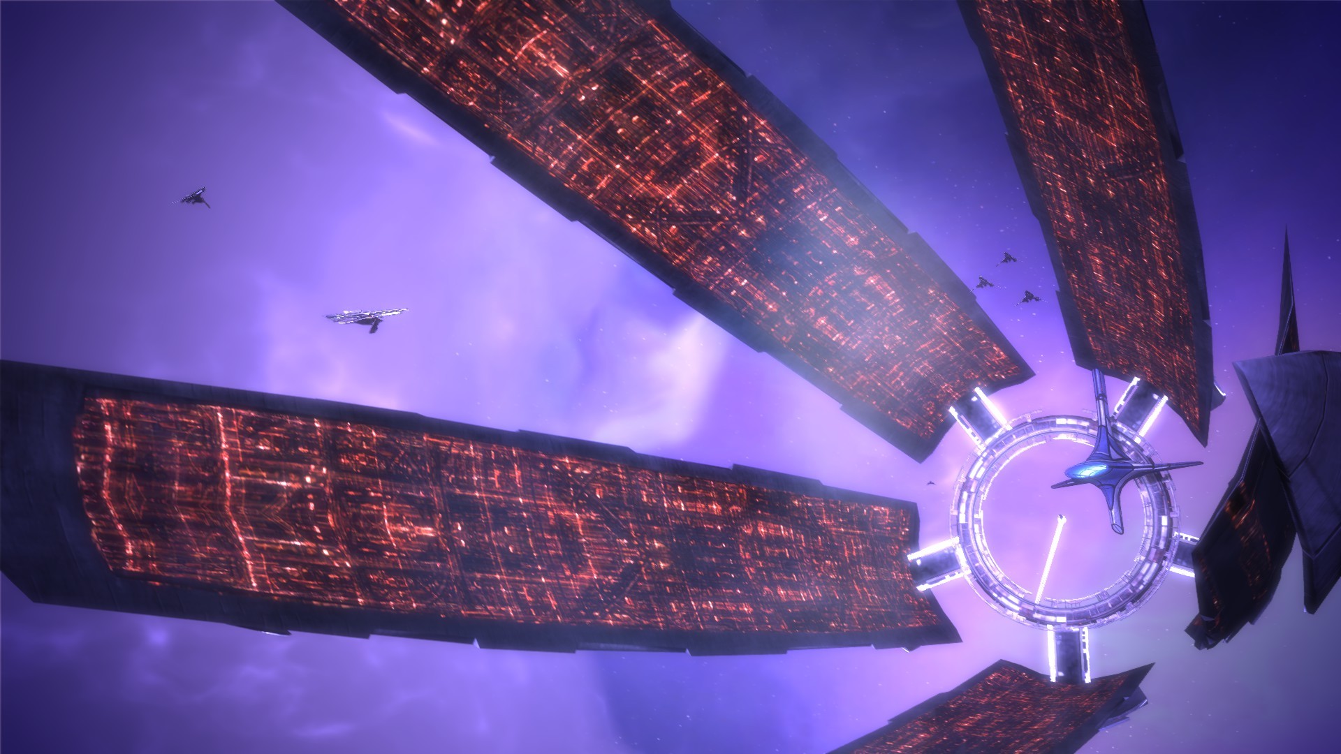Spaceship Of Azari Go Away From Citadel - Mass Effect Citadel Vs Nexus , HD Wallpaper & Backgrounds