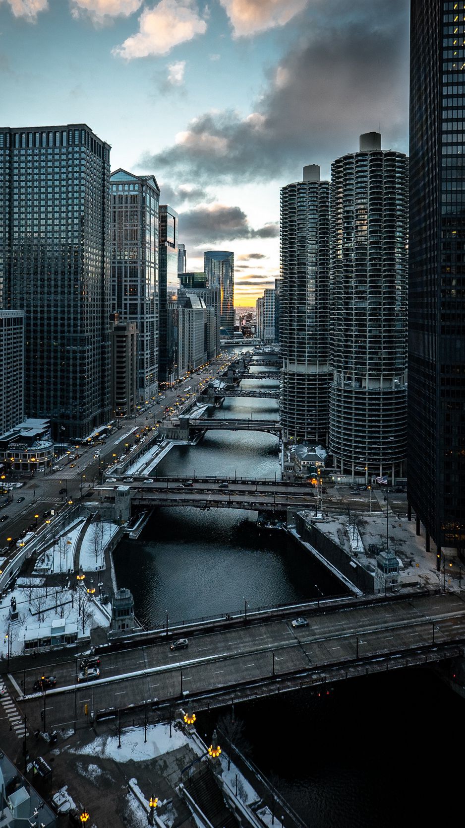 Wallpaper City, Buildings, Aerial View, Bridges, Chicago - Chicago Riverwalk , HD Wallpaper & Backgrounds