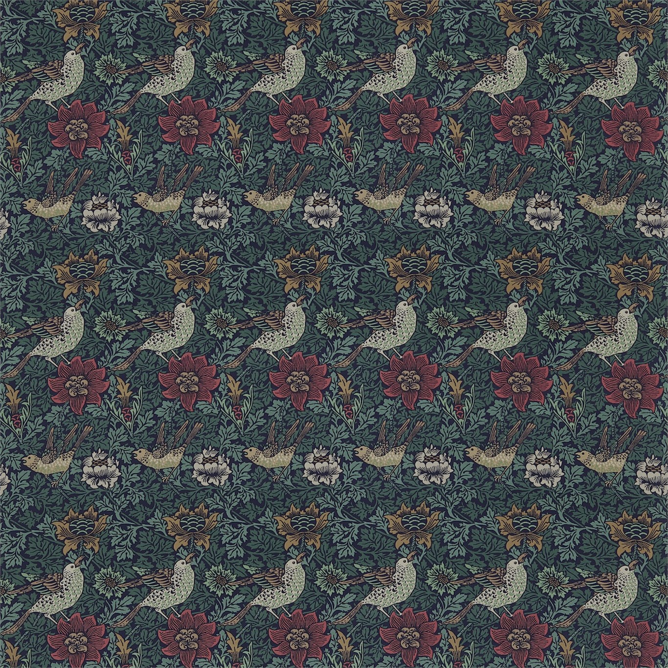 Bird & Anemone, A Fabric By Morris & Co - William Morris Bird And Anemone , HD Wallpaper & Backgrounds