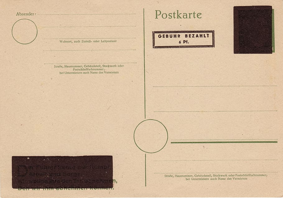 German Empire, Germany, Postcard, Penny, Old, Fee, - Postcard Hd , HD Wallpaper & Backgrounds