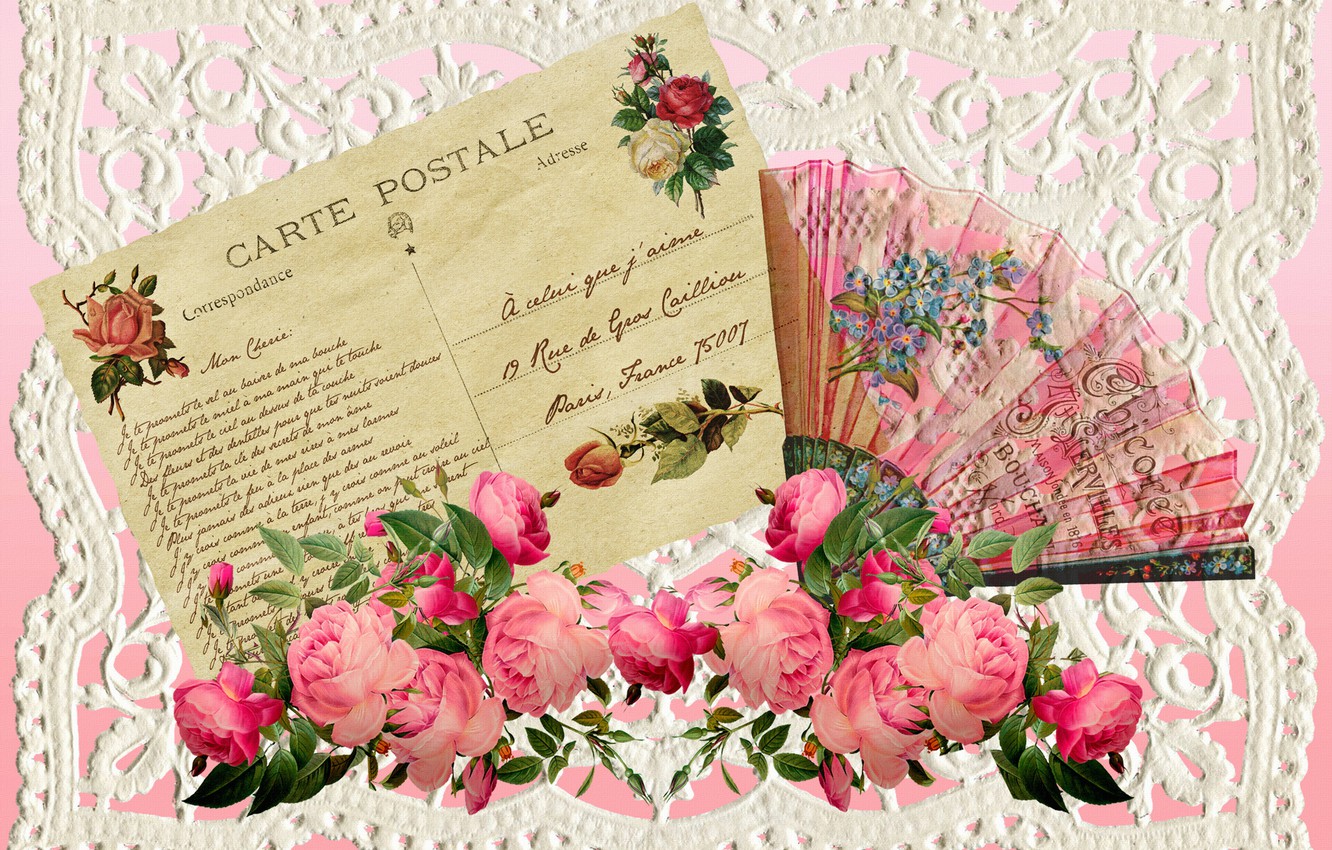 Photo Wallpaper Roses, Valentine S Day, Vintage, Postcard - Valentines Day Pictures For Friends 2020 , HD Wallpaper & Backgrounds