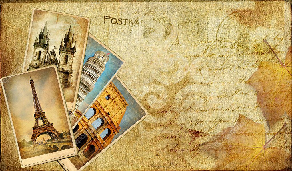 Paris Postcard - Vintage Travel Postcards , HD Wallpaper & Backgrounds