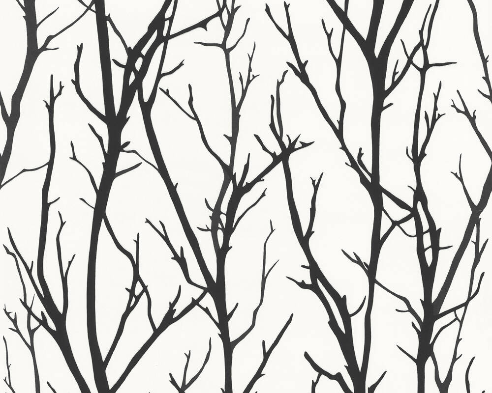Livingwalls Wallpaper Floral, Black, White - Tapeta Biało Czarna Drzewa , HD Wallpaper & Backgrounds