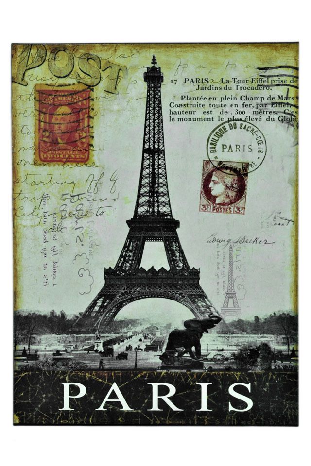 Vintage Eiffel Tower Postcards , HD Wallpaper & Backgrounds