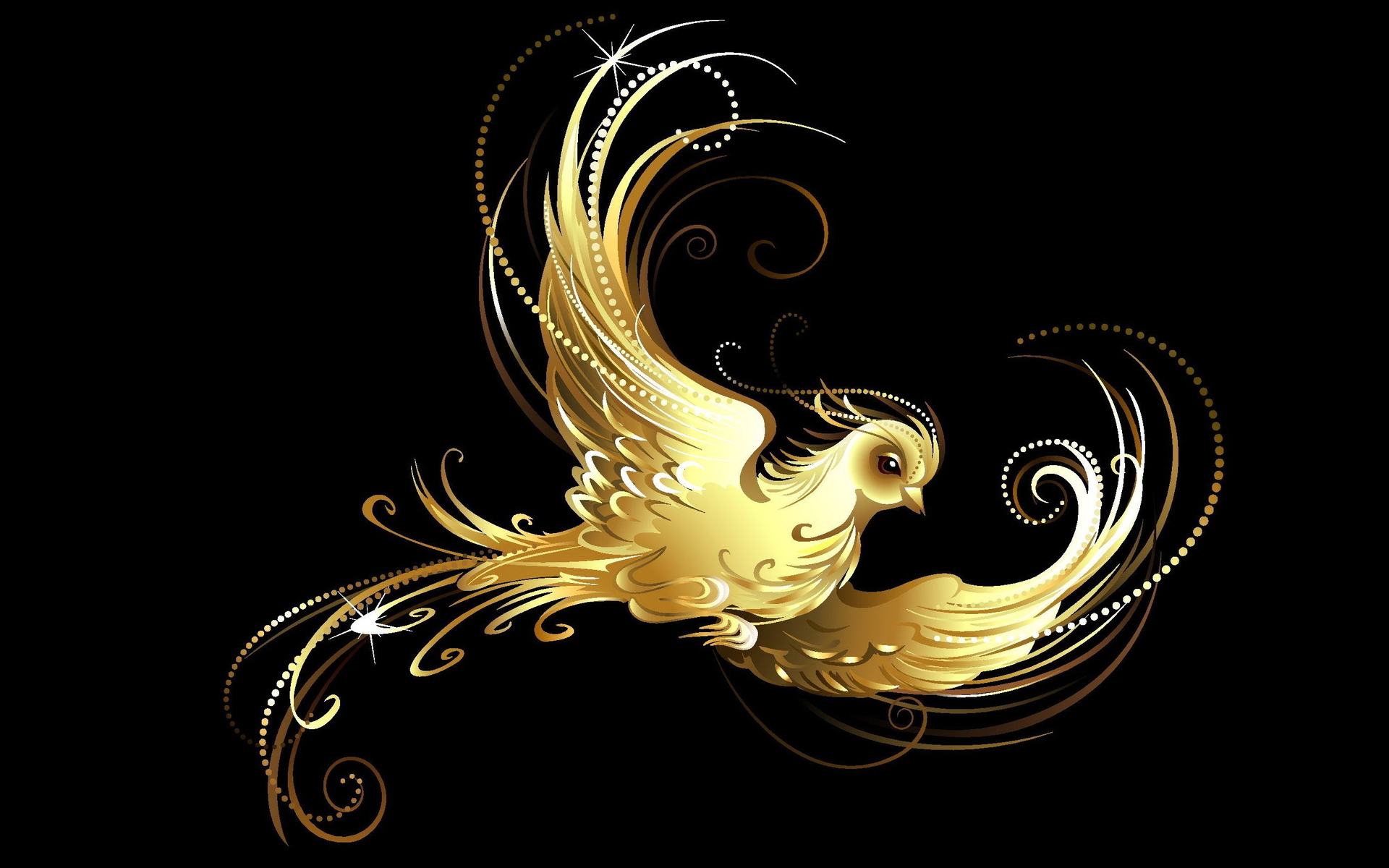 Golden Bird Vector , HD Wallpaper & Backgrounds