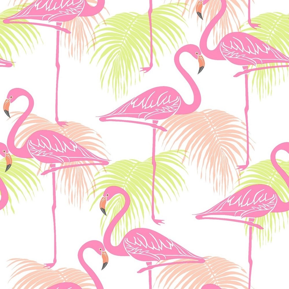 Fine Decor Uk Kidz Flamingo Pink Green Wallpaper - Flamingo Wall Paper , HD Wallpaper & Backgrounds