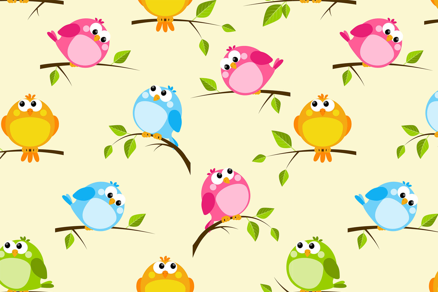 Cute Birds - Cartoon , HD Wallpaper & Backgrounds