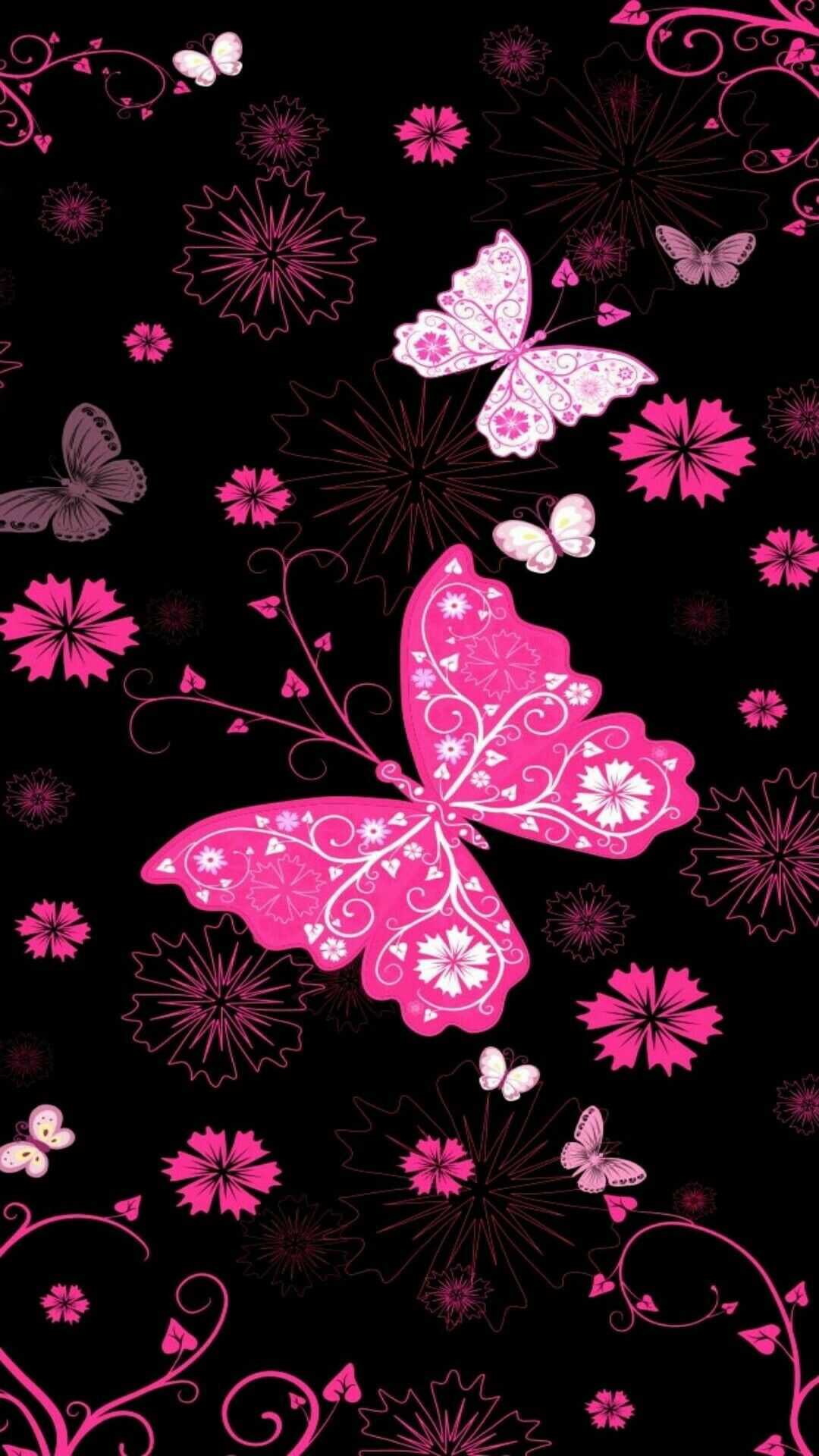 Pink Butterfly Wallpaper Background , HD Wallpaper & Backgrounds