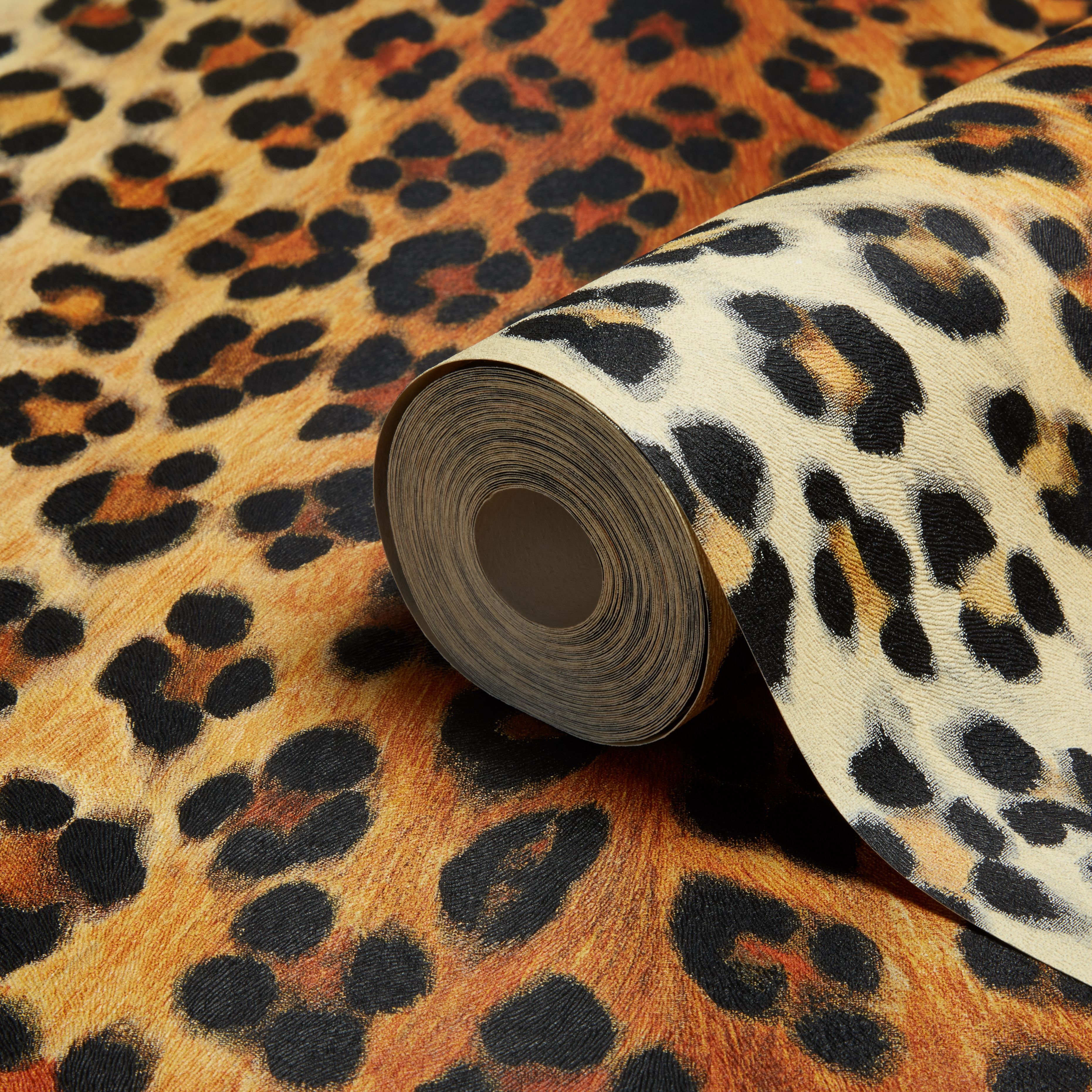 Creation Leopard Print Orange, Brown & Black Wallpaper - Animal Print Wallpaper B&q , HD Wallpaper & Backgrounds