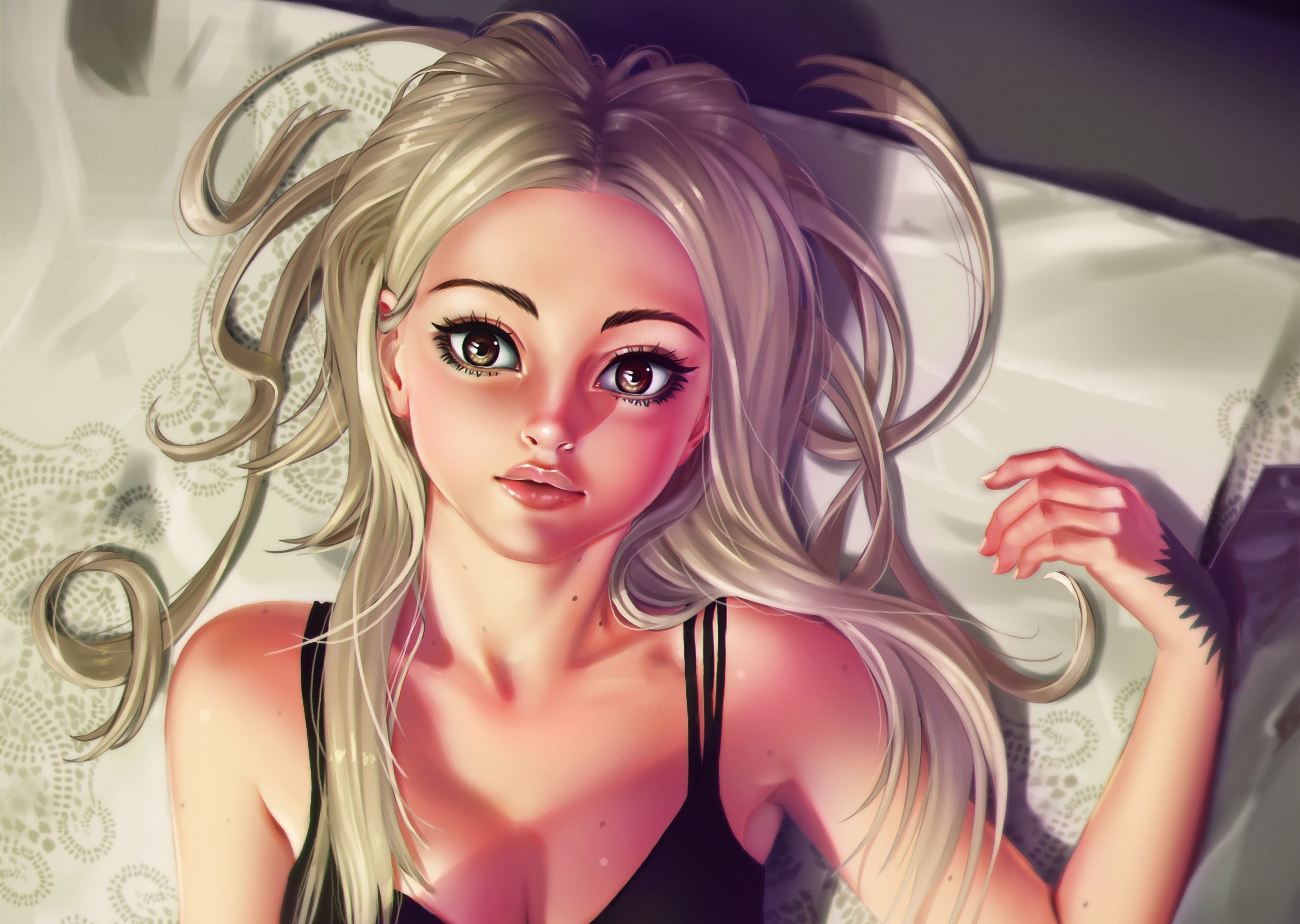Blonde Hair Digital Art , HD Wallpaper & Backgrounds