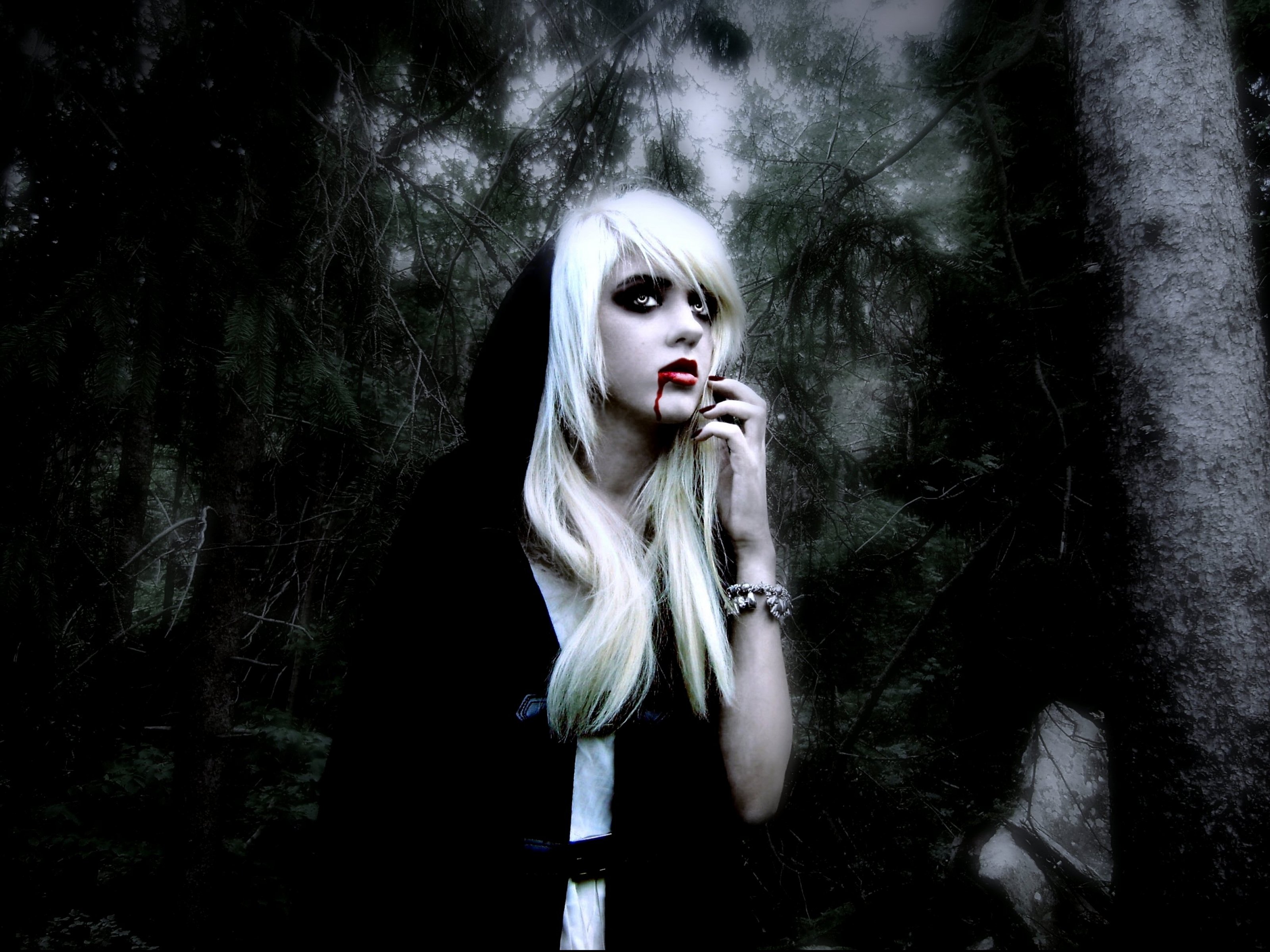 Fantasy Artwork Art Dark Vampire Gothic Girl Girls - Goth Girl Fantasy Art , HD Wallpaper & Backgrounds