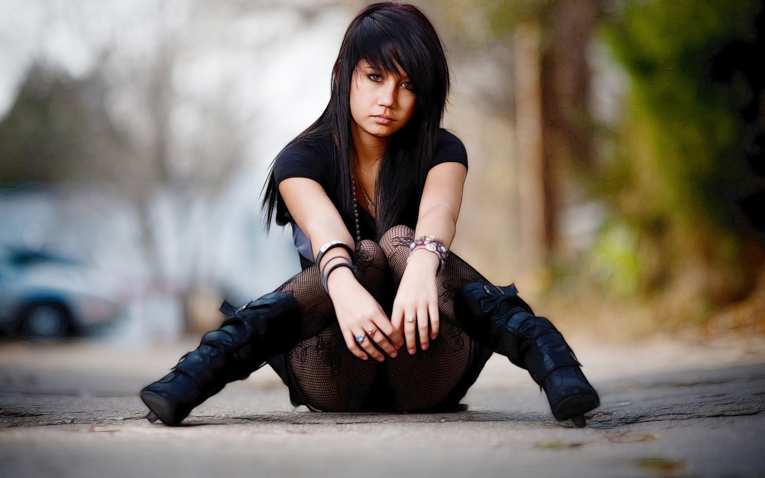 Gothic Model 4 Wallpaper From Gothic Girls Wal 4433 - Goth Girl Hot , HD Wallpaper & Backgrounds