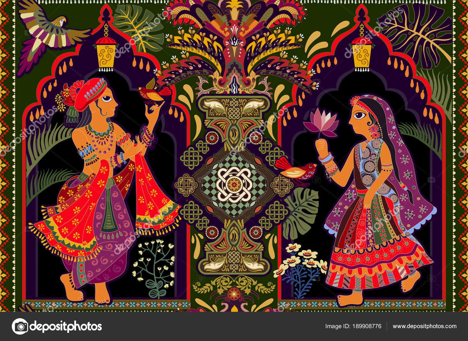Vector Seamless Wallpaper, Indian Motif - Hindu Wedding Card Templates , HD Wallpaper & Backgrounds