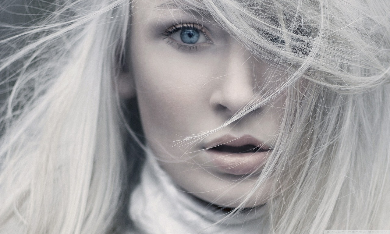 White Hair Blue Eyes , HD Wallpaper & Backgrounds