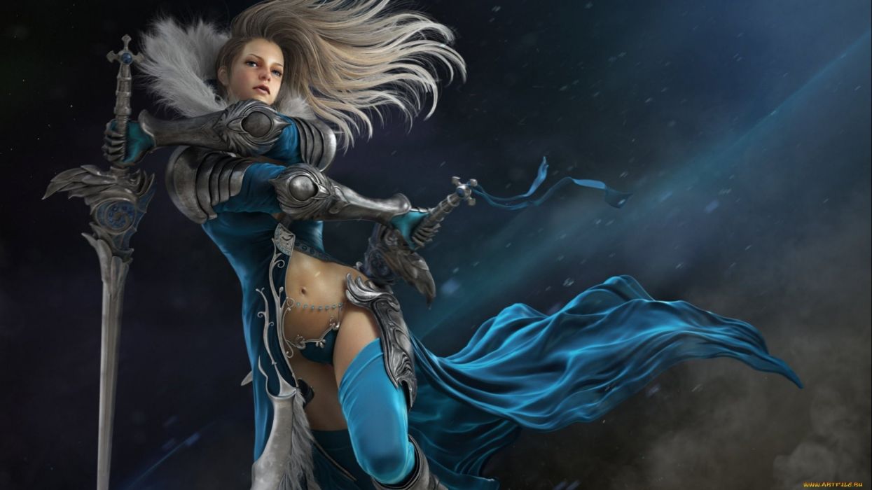 Fantasy Artwork Art Warrior Women Woman Female Wallpaper - Desktop Warrior Female Fantasy , HD Wallpaper & Backgrounds