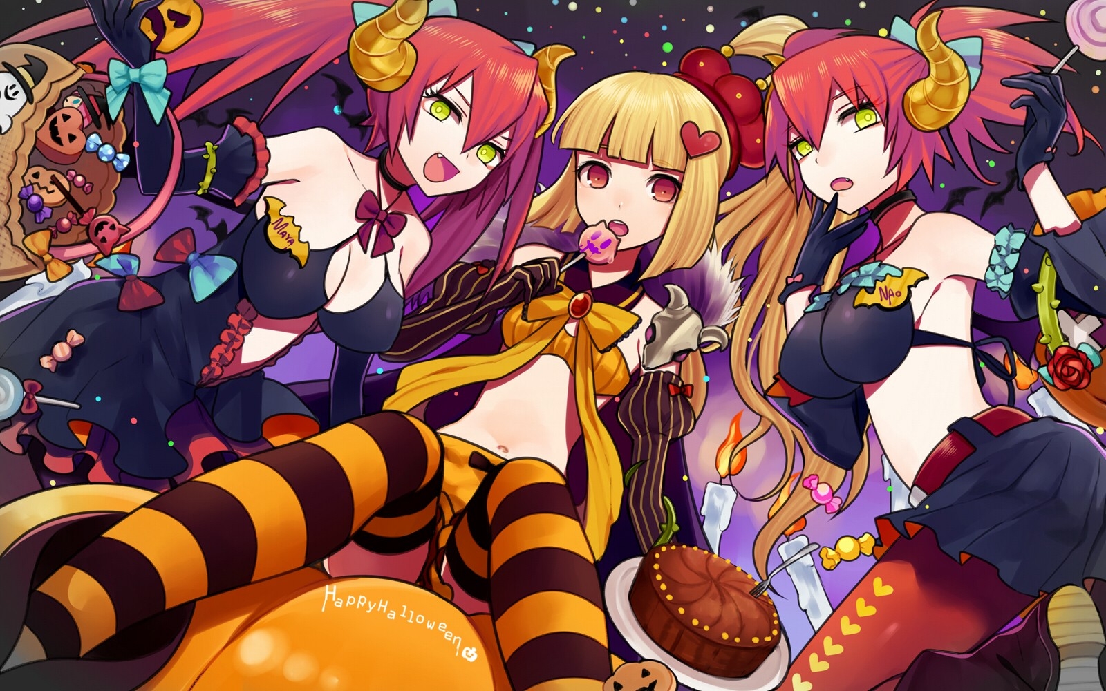 Anime Girl Halloween Candy , HD Wallpaper & Backgrounds