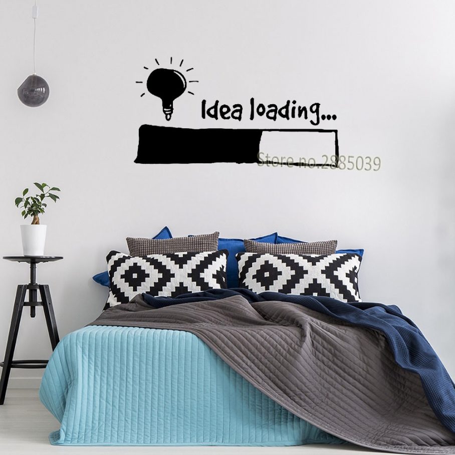 Bedroom Background Sticker Design Wall Art Ebay Stickers - Geometric Mountain Wall Mural , HD Wallpaper & Backgrounds