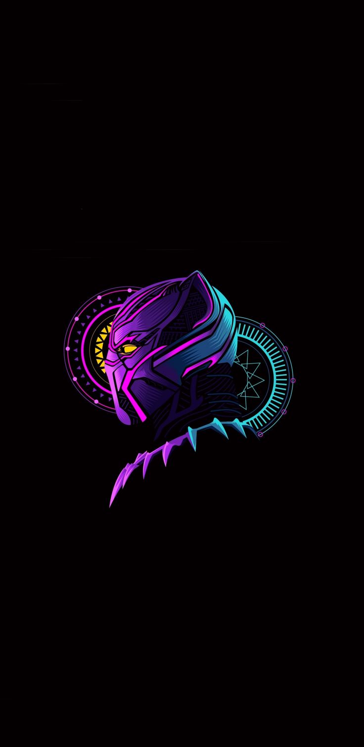 Wonderful, Wallpaper, Panther, Minimal, Mask, Glow, - Black Panther Neon , HD Wallpaper & Backgrounds