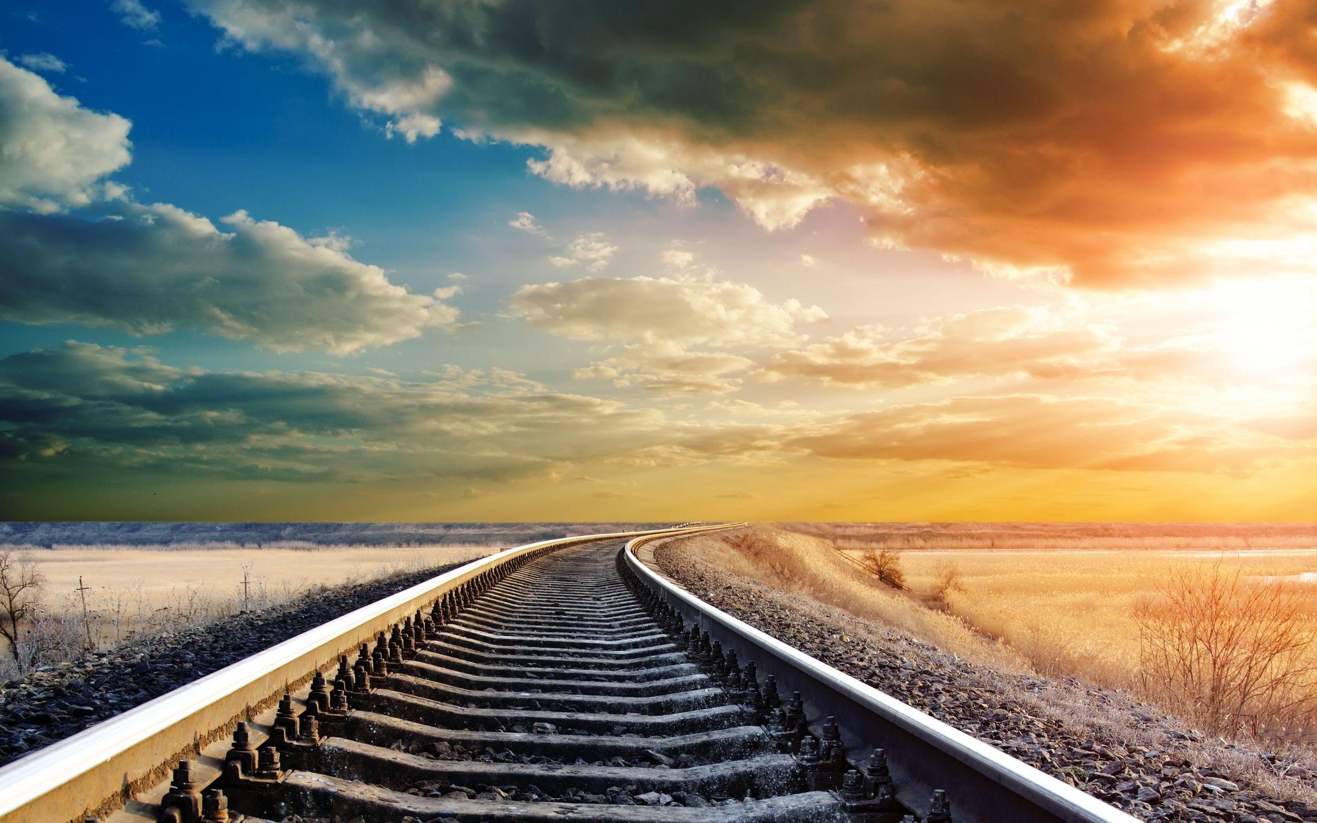 Rail Track Wallpaper - Railway Line Hd Background , HD Wallpaper & Backgrounds