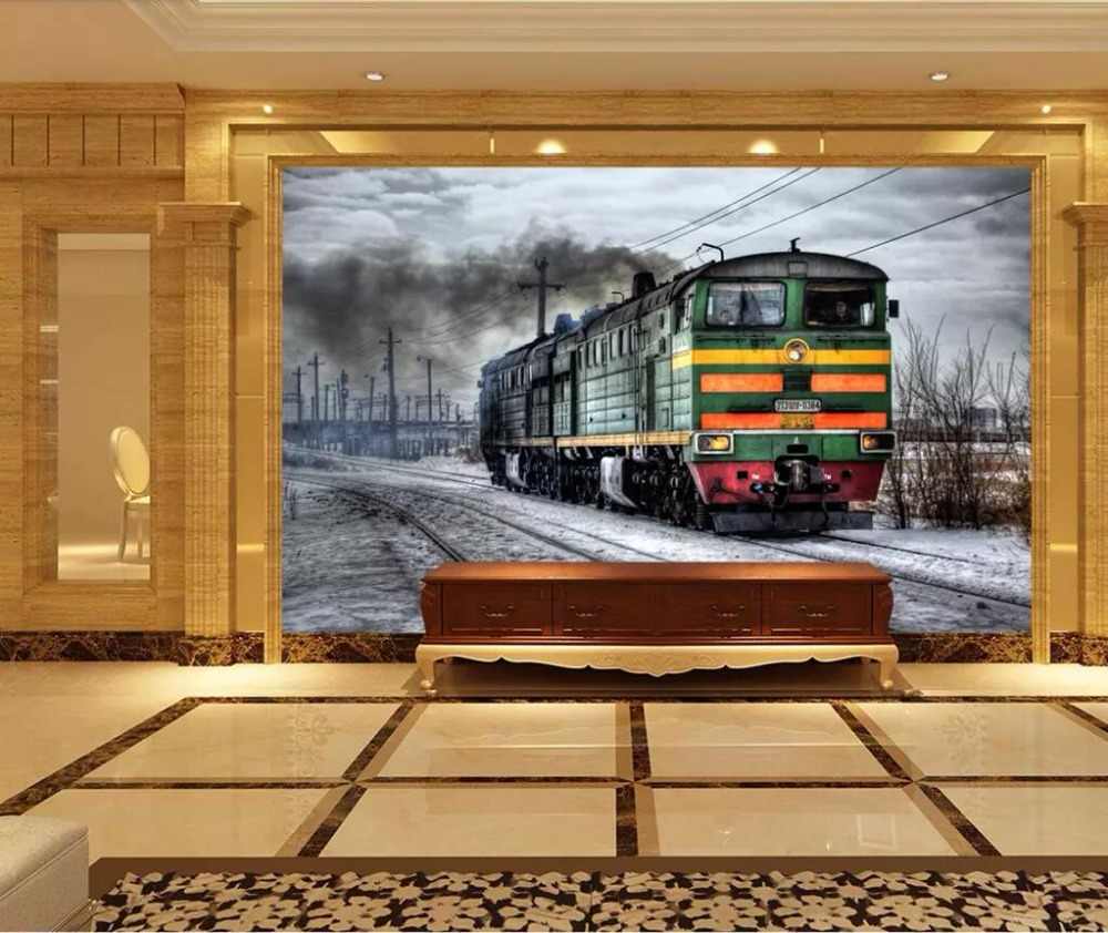 Custom Mural Wallpaper 3d Hd Eastern European Train - Sobre La Contaminacion Del Aire , HD Wallpaper & Backgrounds