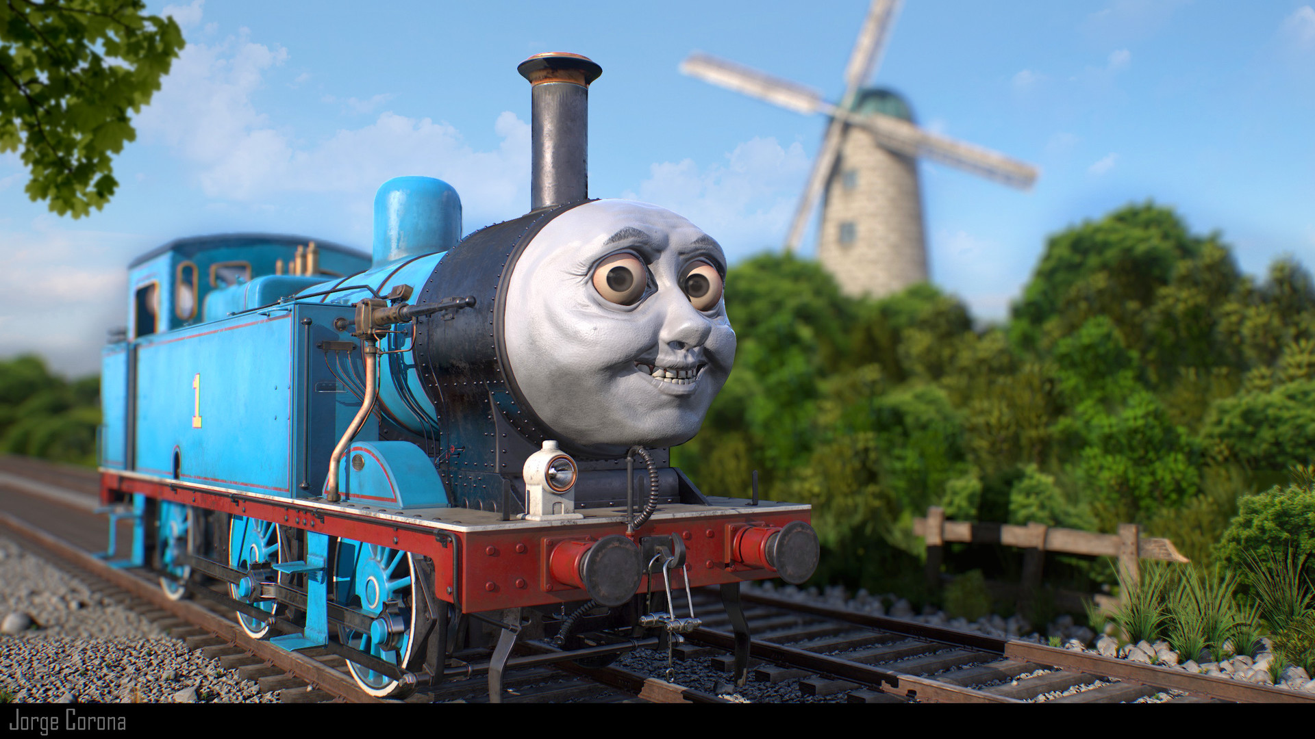 Thomas The Train Wallpaper - Realistic Thomas The Tank Engine , HD Wallpaper & Backgrounds