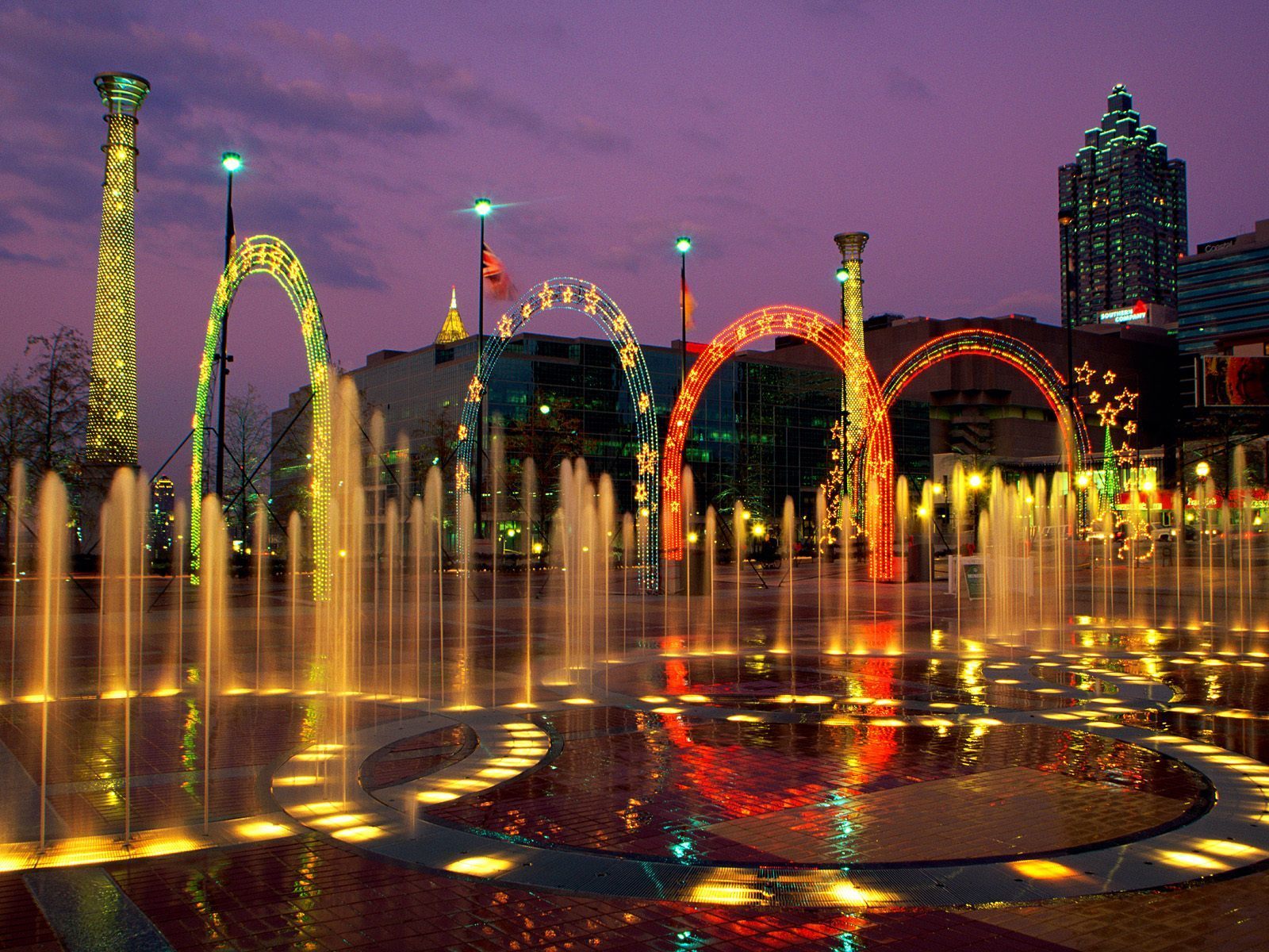Centennial Park Fountain - Atlanta Georgia Centennial Olympic Park , HD Wallpaper & Backgrounds