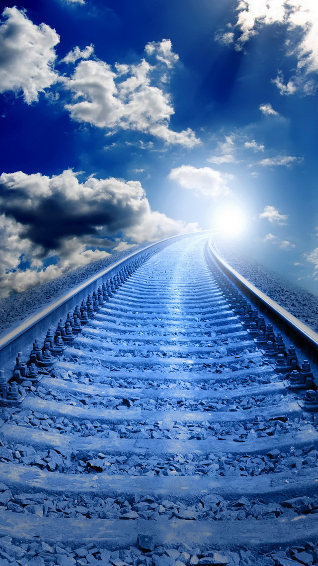 Railway Track Blue Sky - Heaven Iphone Background , HD Wallpaper & Backgrounds