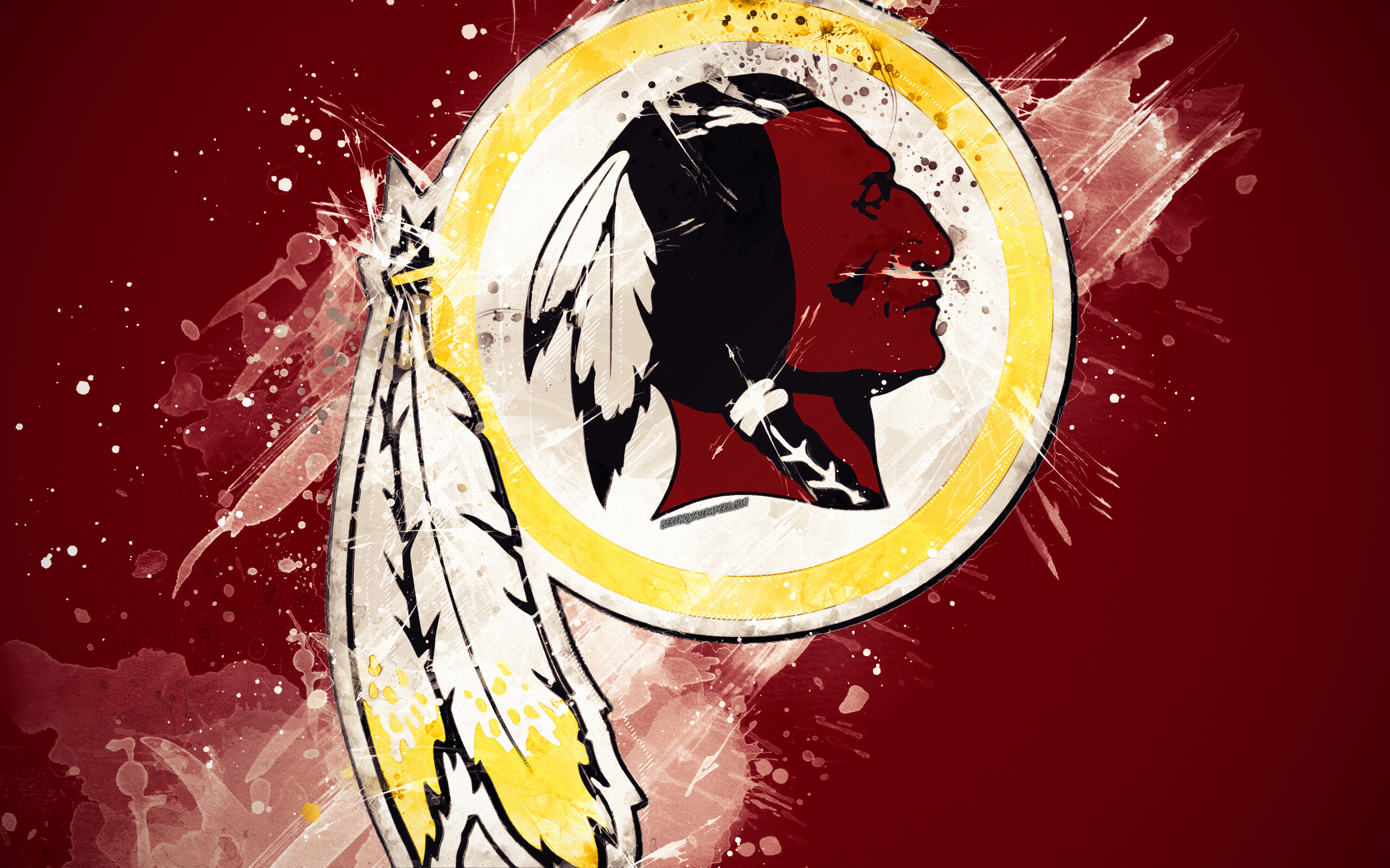 Washington Redskins, 4k, Logo, Grunge Art, American - Washington Redskins Background , HD Wallpaper & Backgrounds