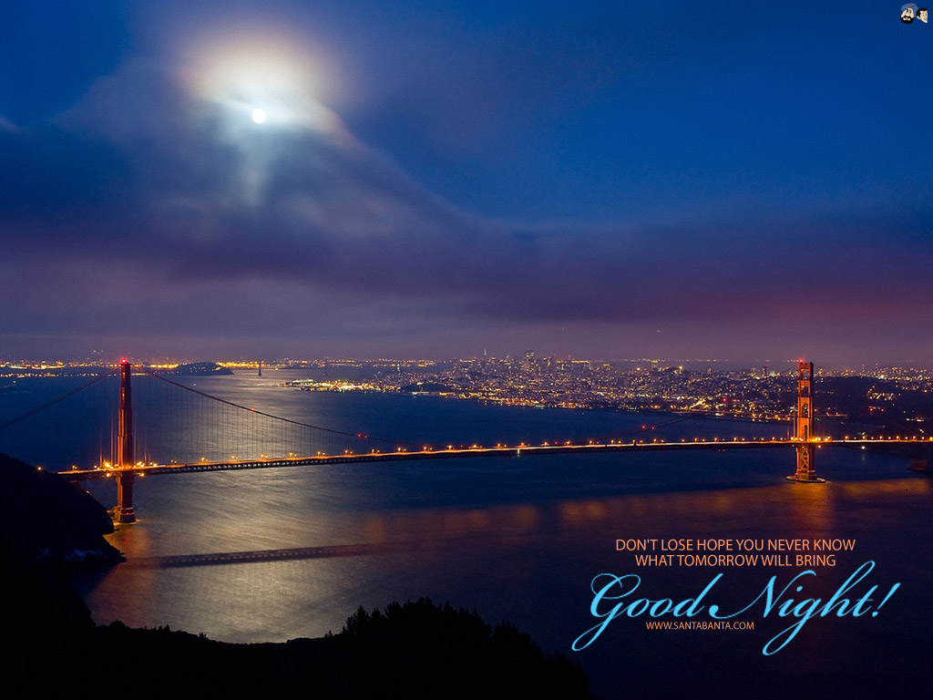 Good Night Wallpaper - Golden Gate Bridge , HD Wallpaper & Backgrounds