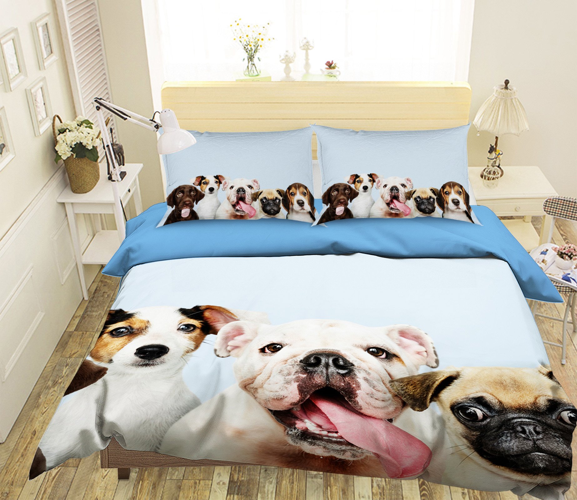 3d Cute Puppy 1908 Bed Pillowcases Quilt - Duvet Cover , HD Wallpaper & Backgrounds