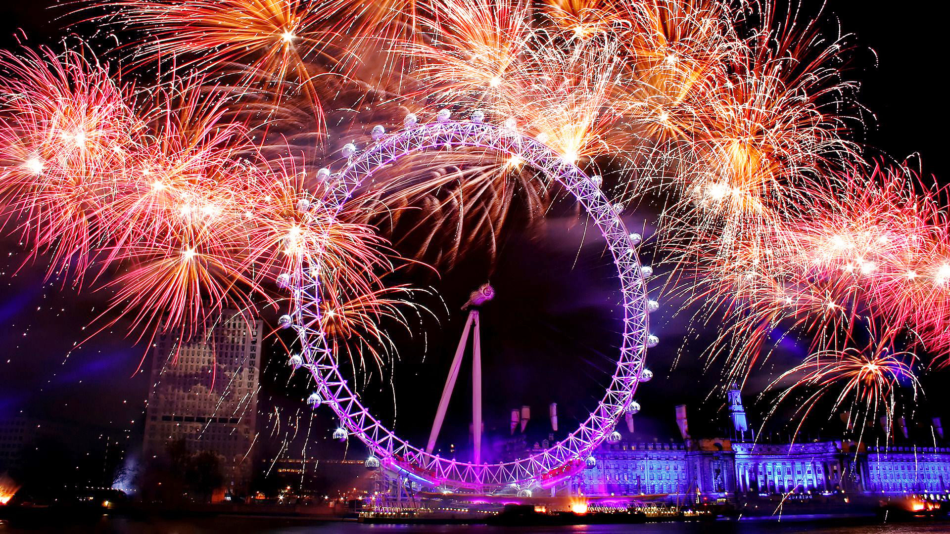 Happy New Year London Eye , HD Wallpaper & Backgrounds