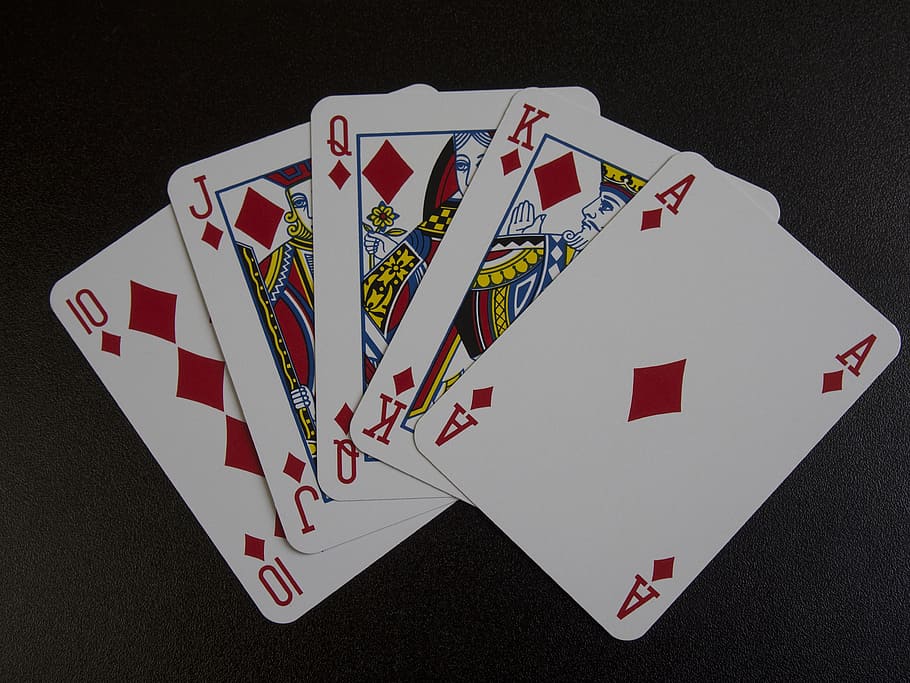 10, Jack, Queen, King And Ace Of Diamonds On Black - Playing Cards Png Transparent , HD Wallpaper & Backgrounds