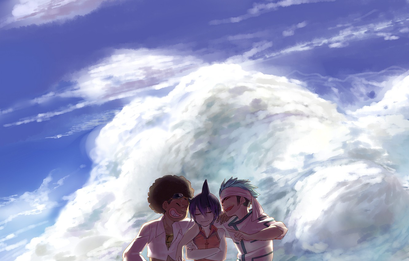 Photo Wallpaper The Sky, Clouds, Anime, Art, Guys, - Shaman King Horohoro Et Ren , HD Wallpaper & Backgrounds