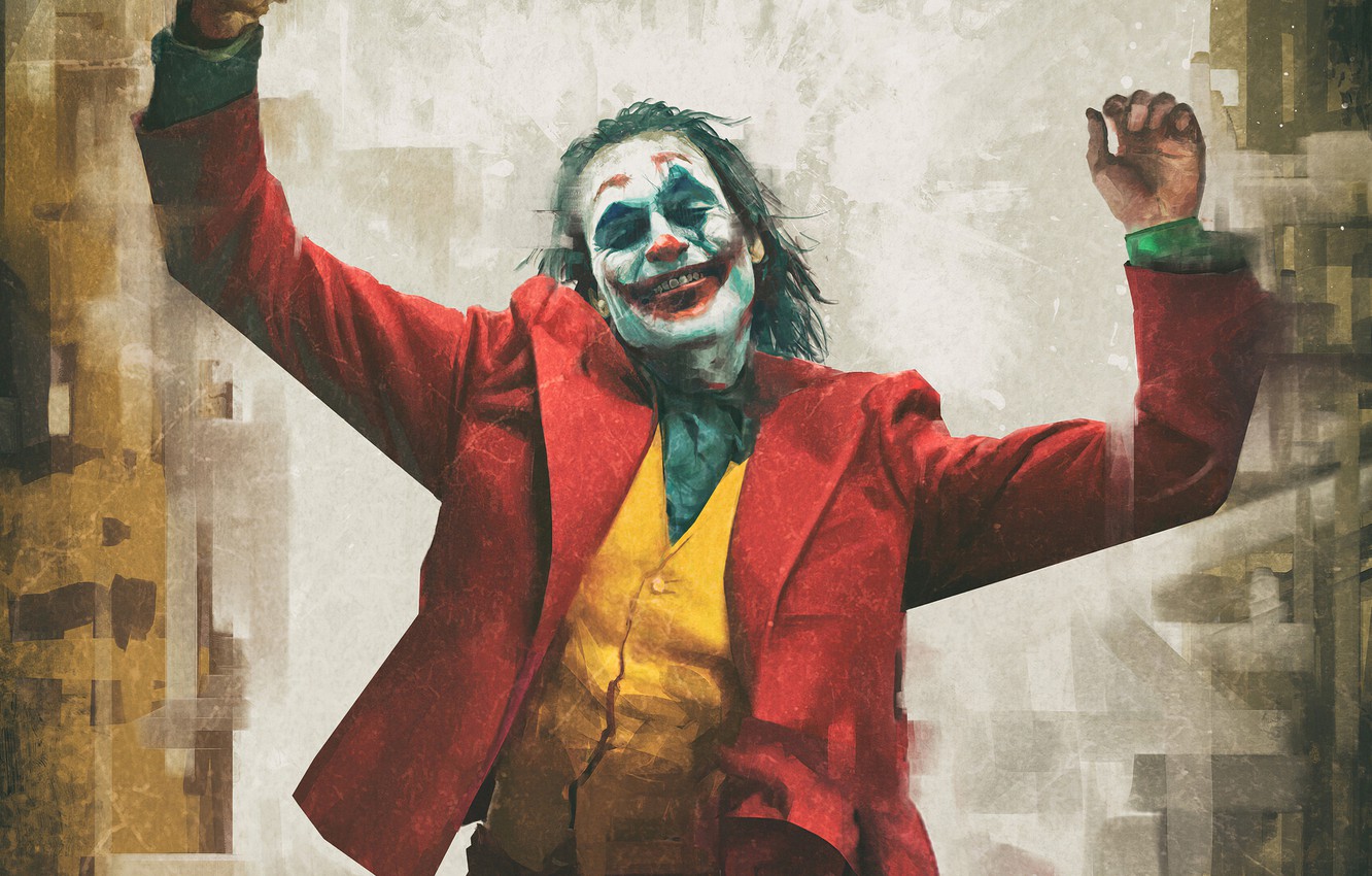 Photo Wallpaper Face, Movie, Joker, Clown, Oscar, American - Happy Joker , HD Wallpaper & Backgrounds
