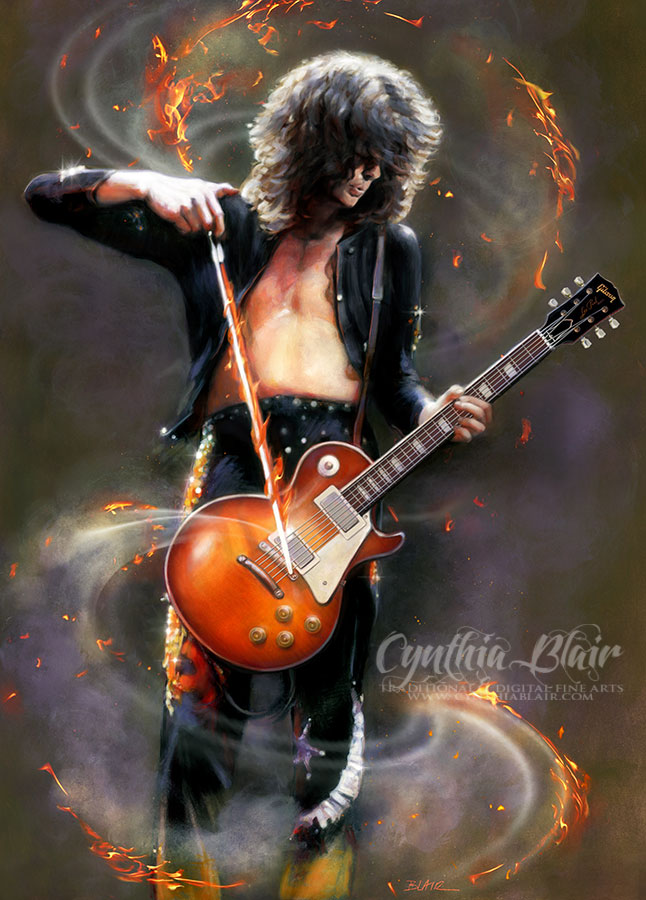 Led Zeppelin Jimmy Page Art , HD Wallpaper & Backgrounds