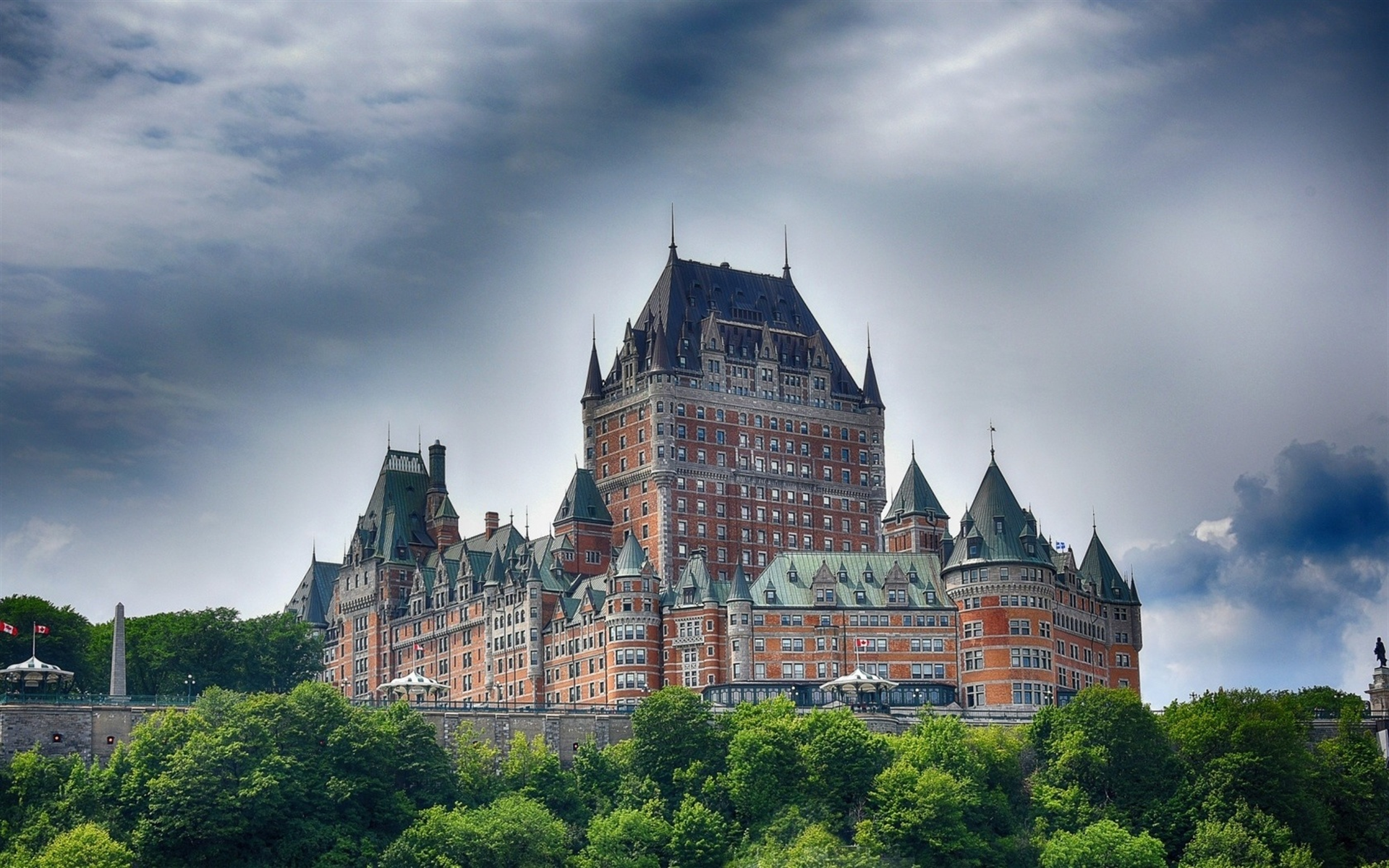 Frontenac Castle, Summer, Quebec City, Canadian Landmarks, - Château Frontenac , HD Wallpaper & Backgrounds
