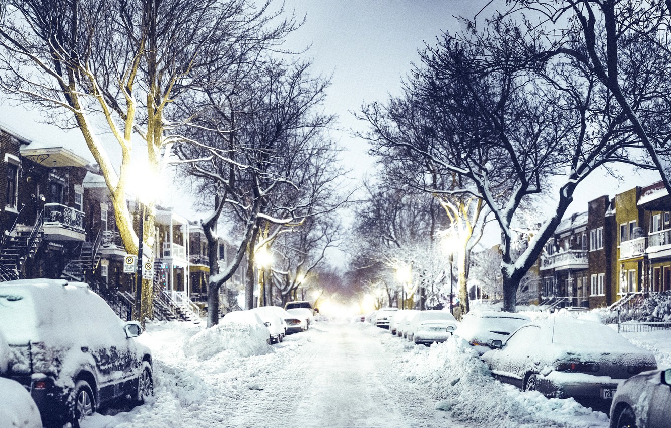 Photo Wallpaper Winter, Road, Snow, Machine, The City, - Two Types Of People In The Winter , HD Wallpaper & Backgrounds