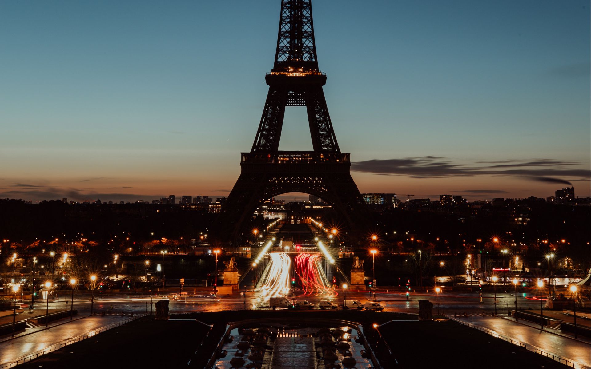 Wallpaper Eiffel Tower, Paris, Night, City Lights - Trocadéro Gardens , HD Wallpaper & Backgrounds