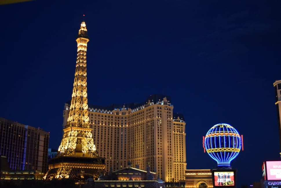 Hotel, Las Vegas, Paris, Night View, Illuminated, Night - Paris Hotel And Casino , HD Wallpaper & Backgrounds