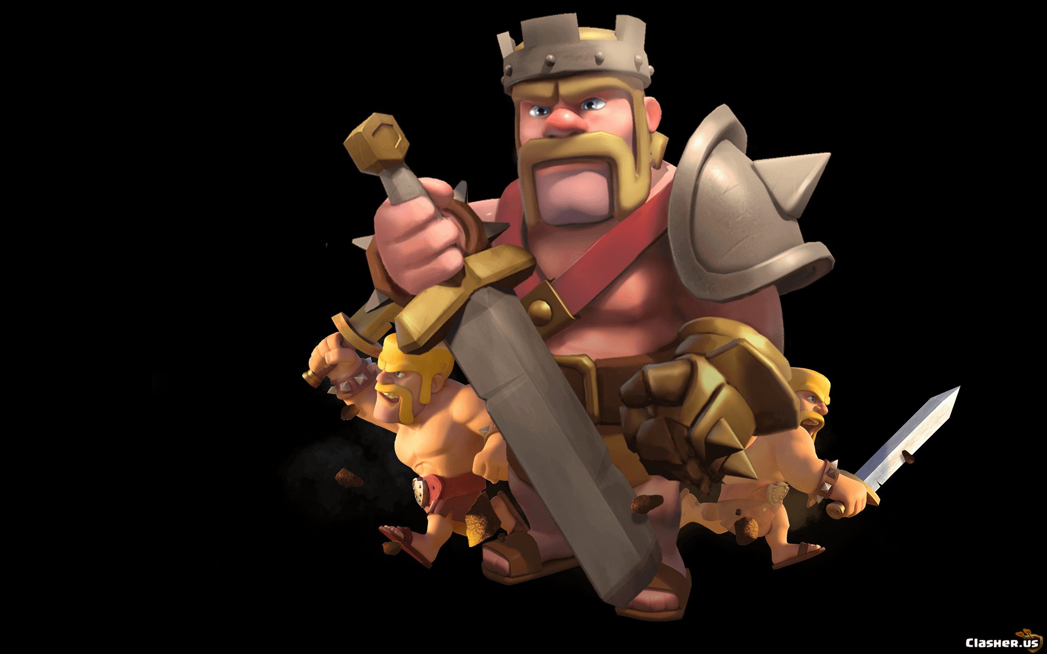 Barbarian King & Bars Black Bg - Coc Barbarian King Hd , HD Wallpaper & Backgrounds