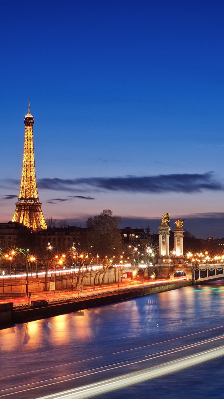 Iphone Wallpaper French Cities Of Paris Night Scene - Paris City Night Scene , HD Wallpaper & Backgrounds