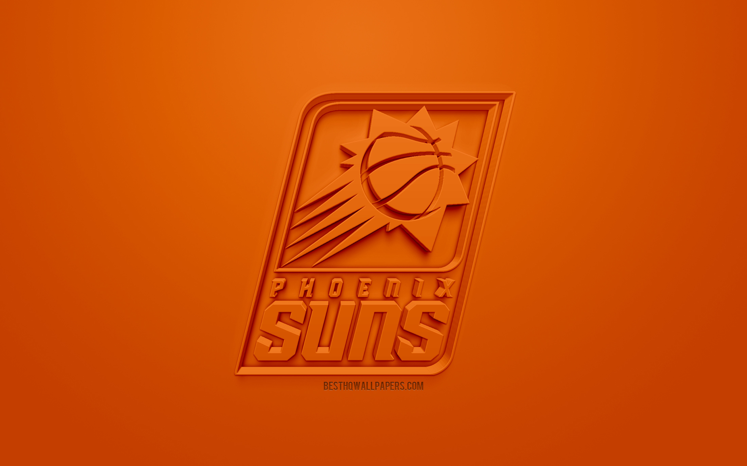 Phoenix Suns, Creative 3d Logo, Orange Background, - Phoenix Suns , HD Wallpaper & Backgrounds