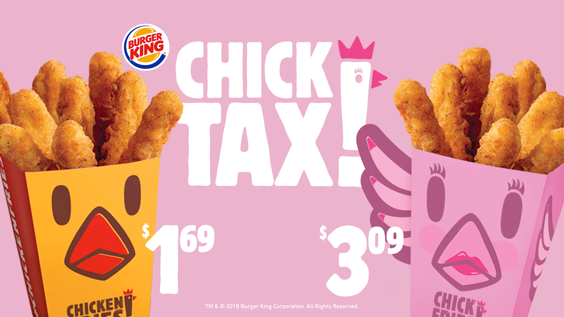 Burger King® Restaurants Peck At Pink Tax With Chick - Burger King Chick Tax , HD Wallpaper & Backgrounds