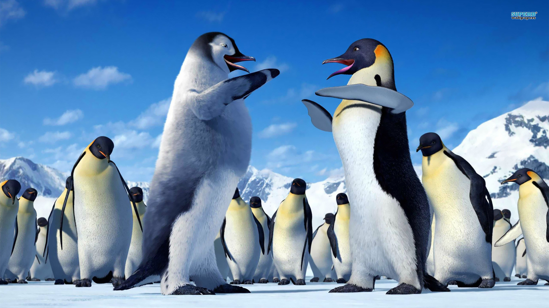 Penguin Colony In Antarctica From Happy Feet Two Desktop - Happy Feet , HD Wallpaper & Backgrounds