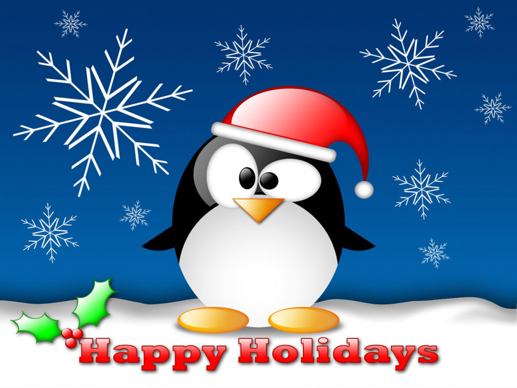 Happy Holidays Penguin , HD Wallpaper & Backgrounds