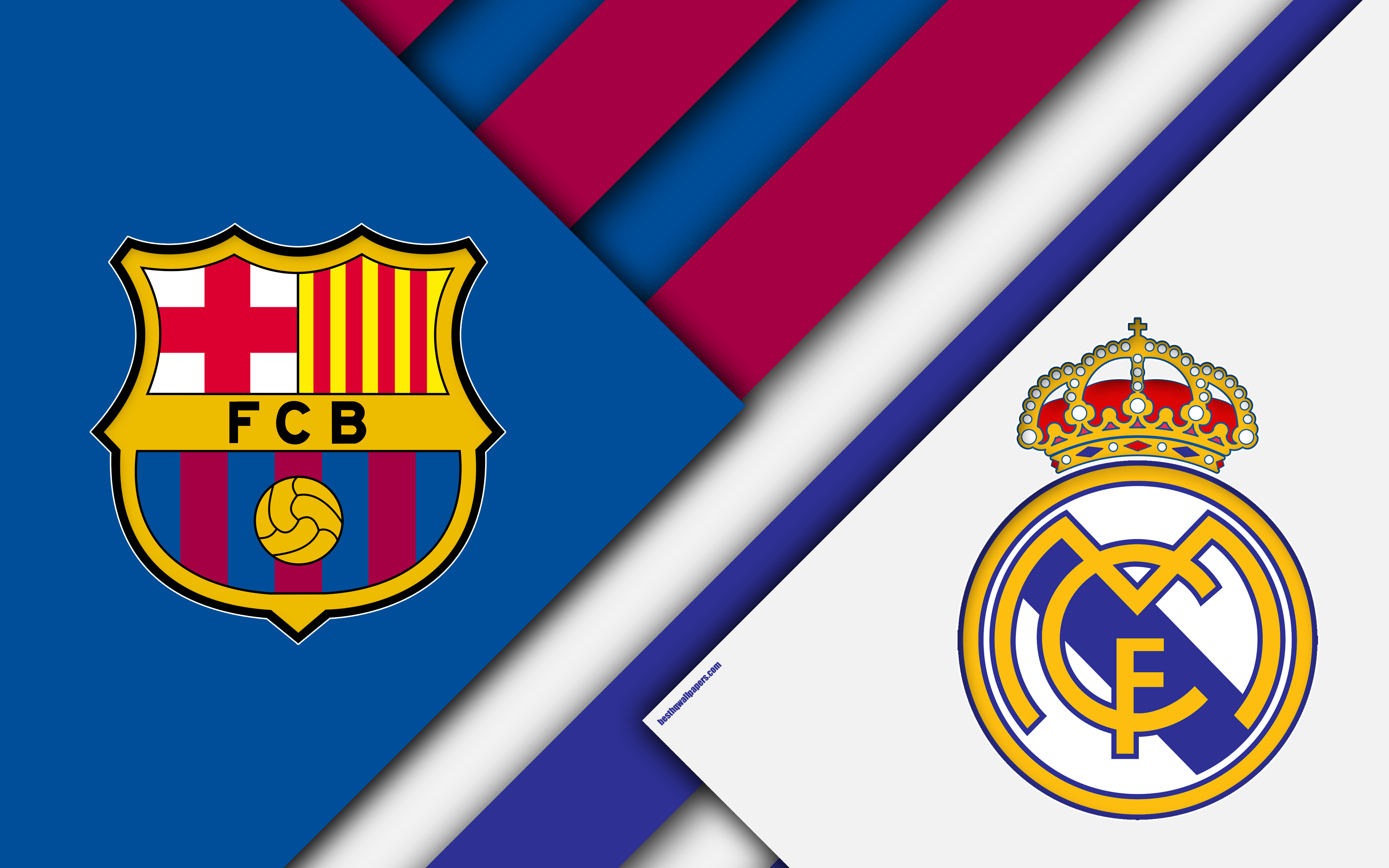 Fc Barcelona Vs Real Madrid, El Clasico, 4k, Logos, - El Clasico 2019 La Liga , HD Wallpaper & Backgrounds