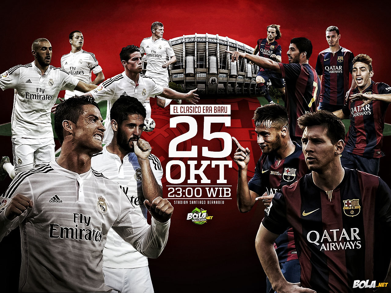 Bolanet Download Wallpaper Real Madrid Vs Barcelona - Player , HD Wallpaper & Backgrounds