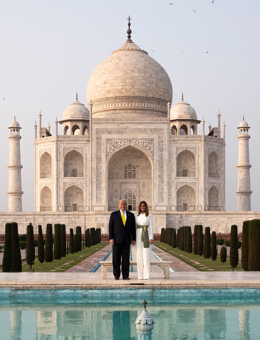 Us President Donald Trump And First Lady Melania Trump - Taj Mahal , HD Wallpaper & Backgrounds